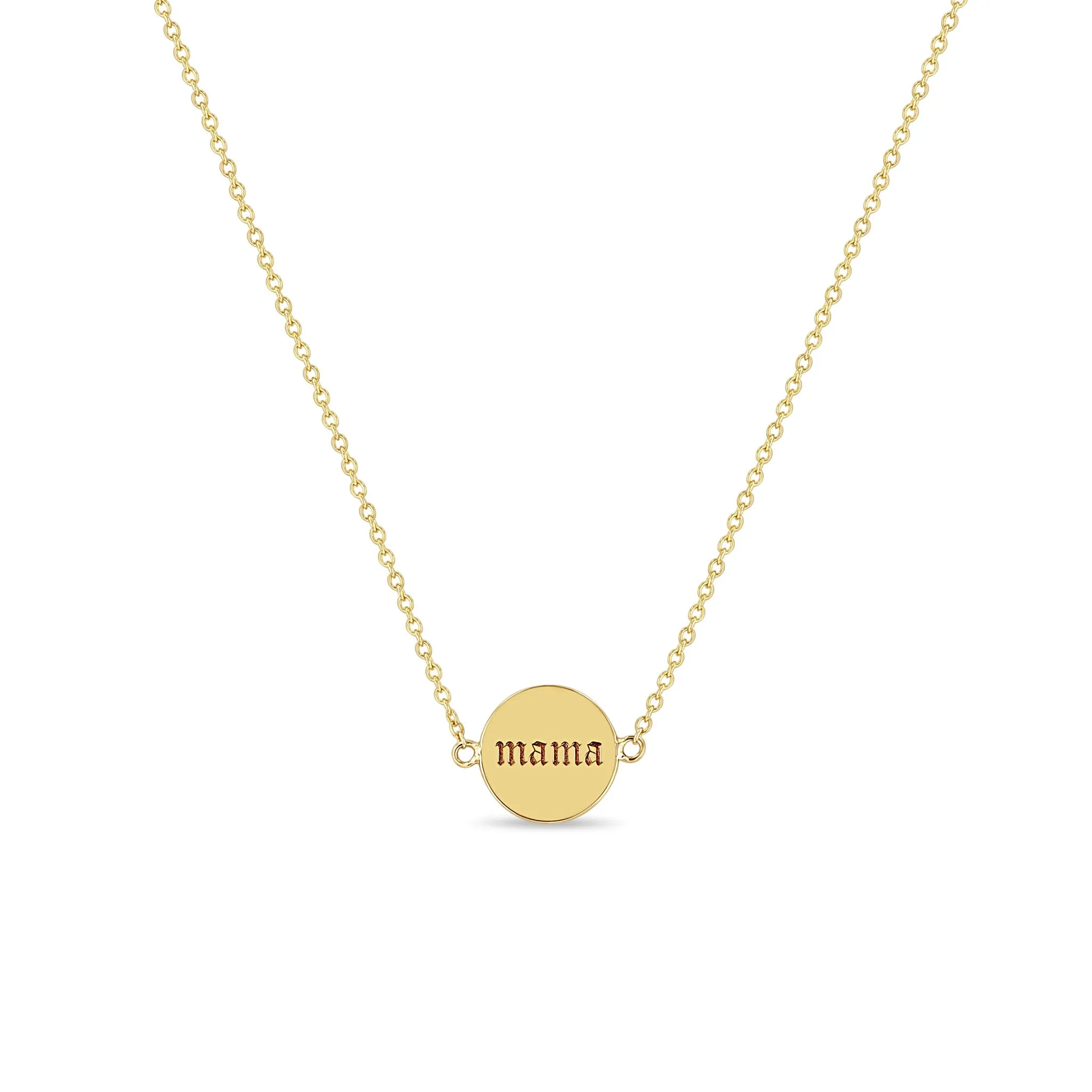 14k mama & boss Double-Sided Disc Necklace