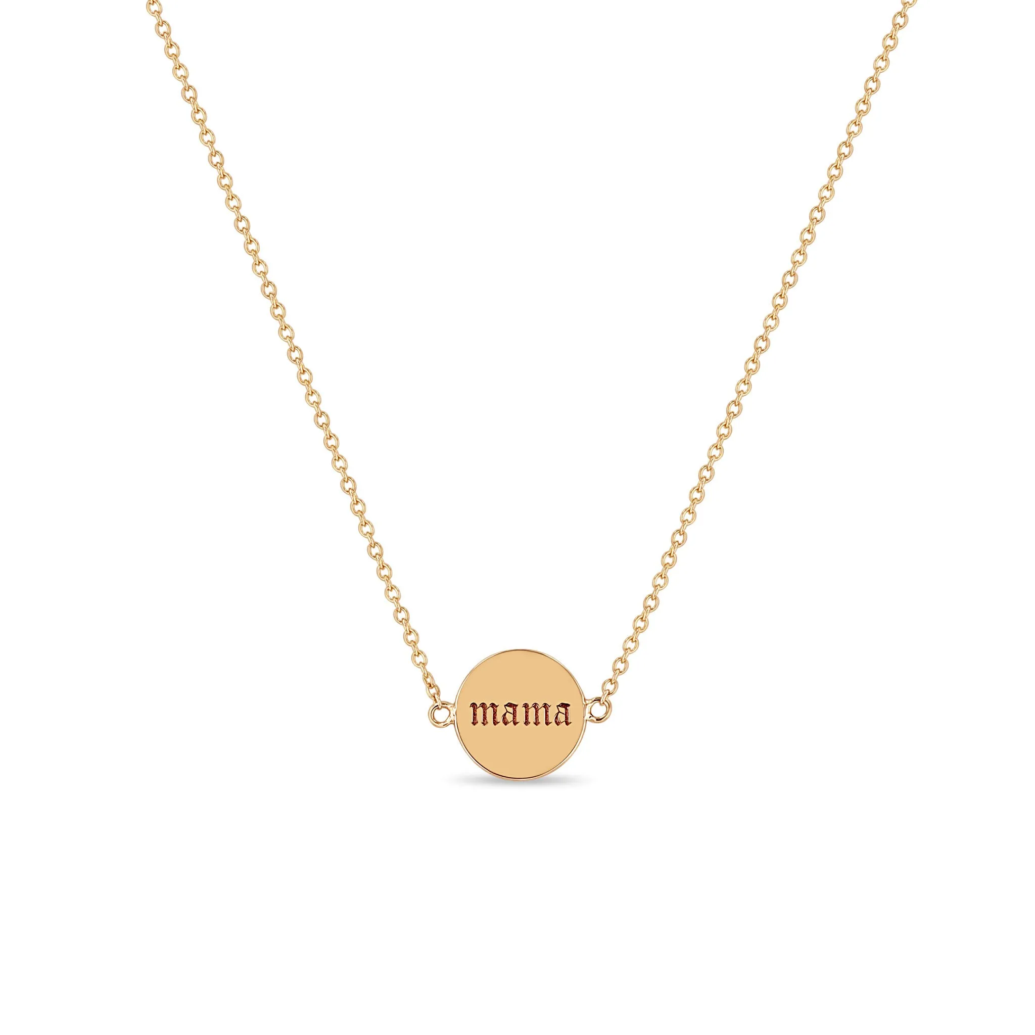 14k mama & boss Double-Sided Disc Necklace