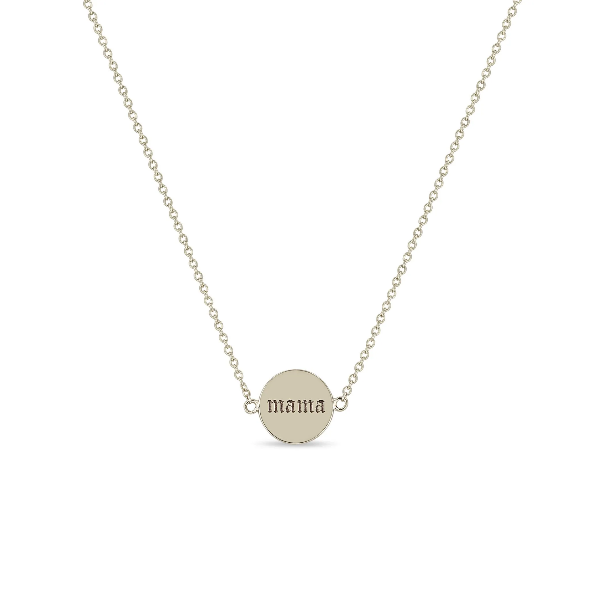 14k mama & boss Double-Sided Disc Necklace