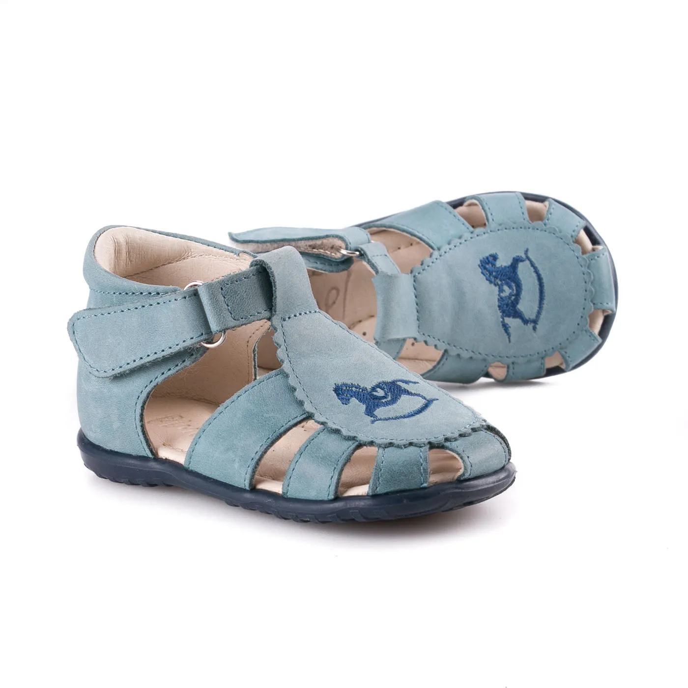 (1670-8) Emel blue closed sandals