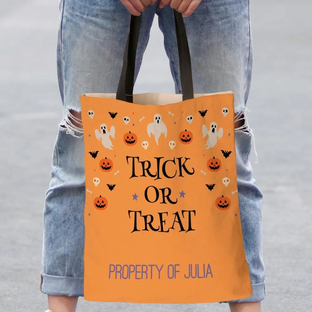 Bag Of Treats Custom Halloween Tote Bag | Personalized Trick or Treat Bag