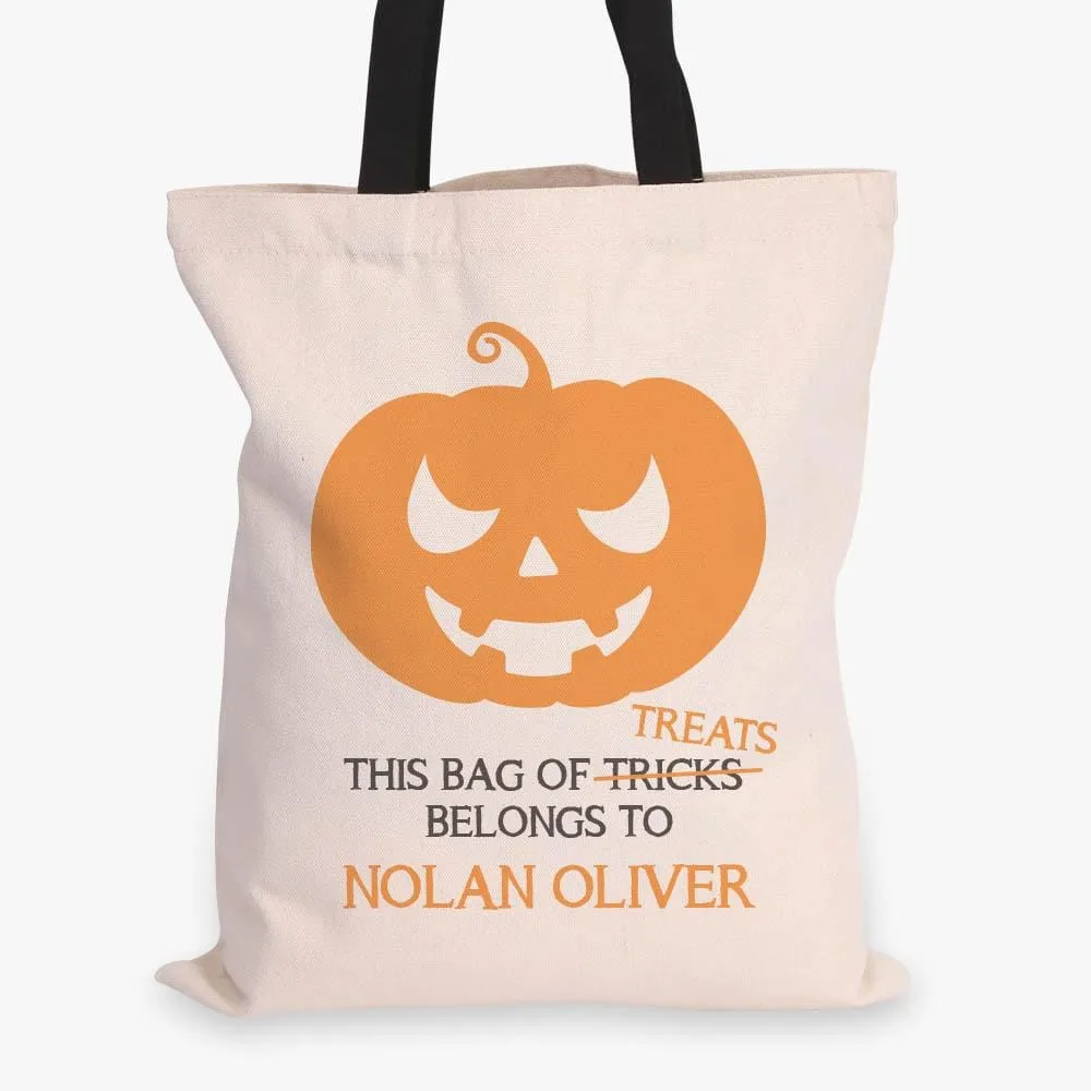 Bag Of Treats Custom Halloween Tote Bag | Personalized Trick or Treat Bag