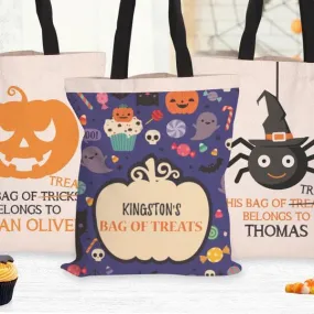 Bag Of Treats Custom Halloween Tote Bag | Personalized Trick or Treat Bag