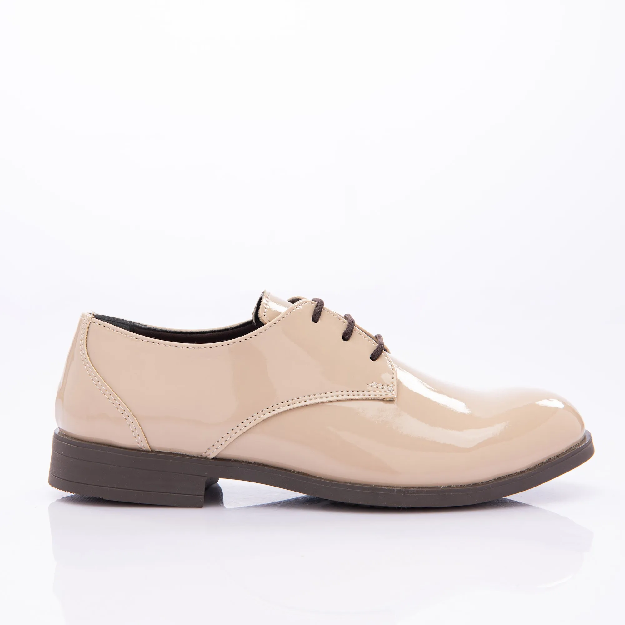 Beige Patent Lace Dress Shoes