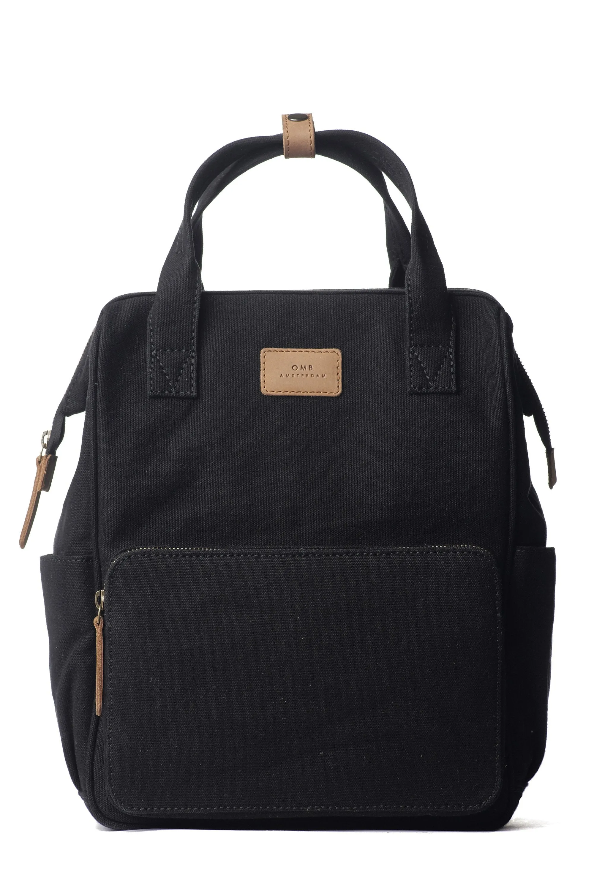 billie's backpack black canvas & leather