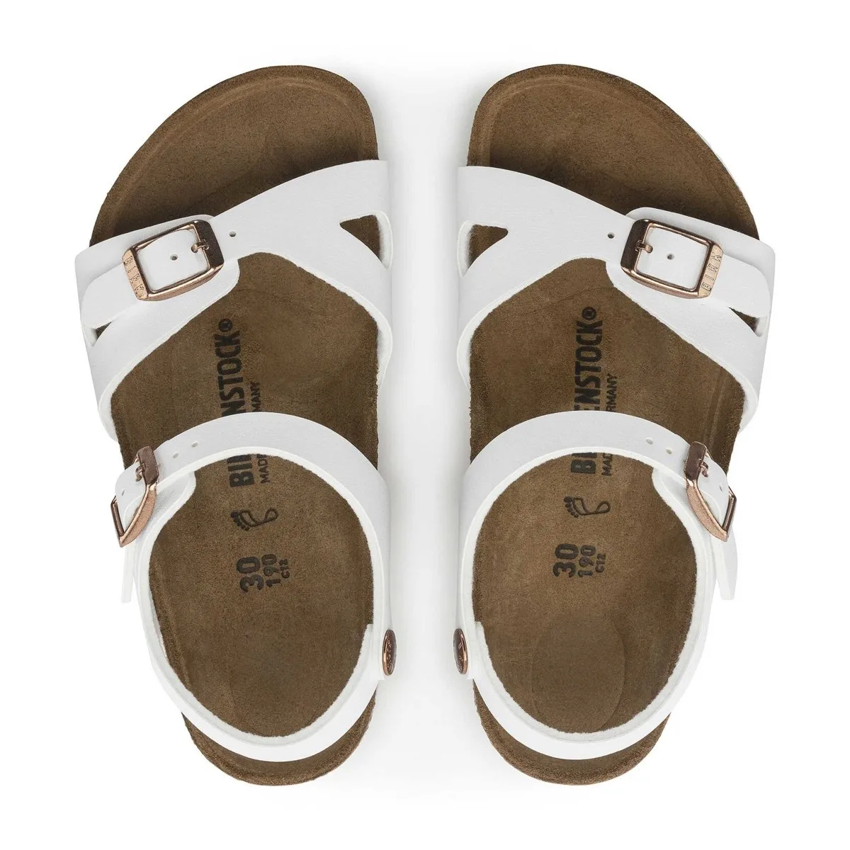 Birkenstock Girl's Rio White Birko-Flor