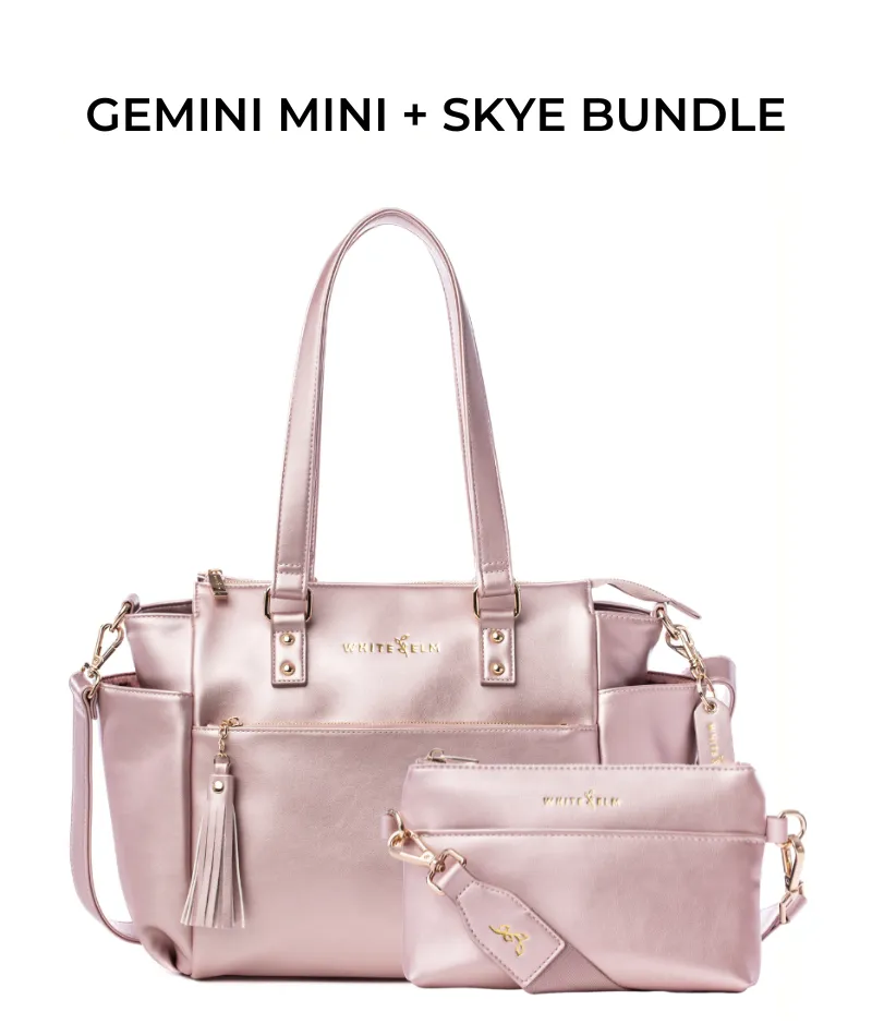 Gemini Mini Convertible Backpack - Pink Metallic