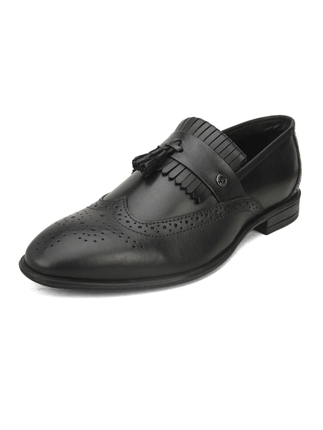 Genuine Leather Black Fancy Party/ Dress Formal Slip On Shoes