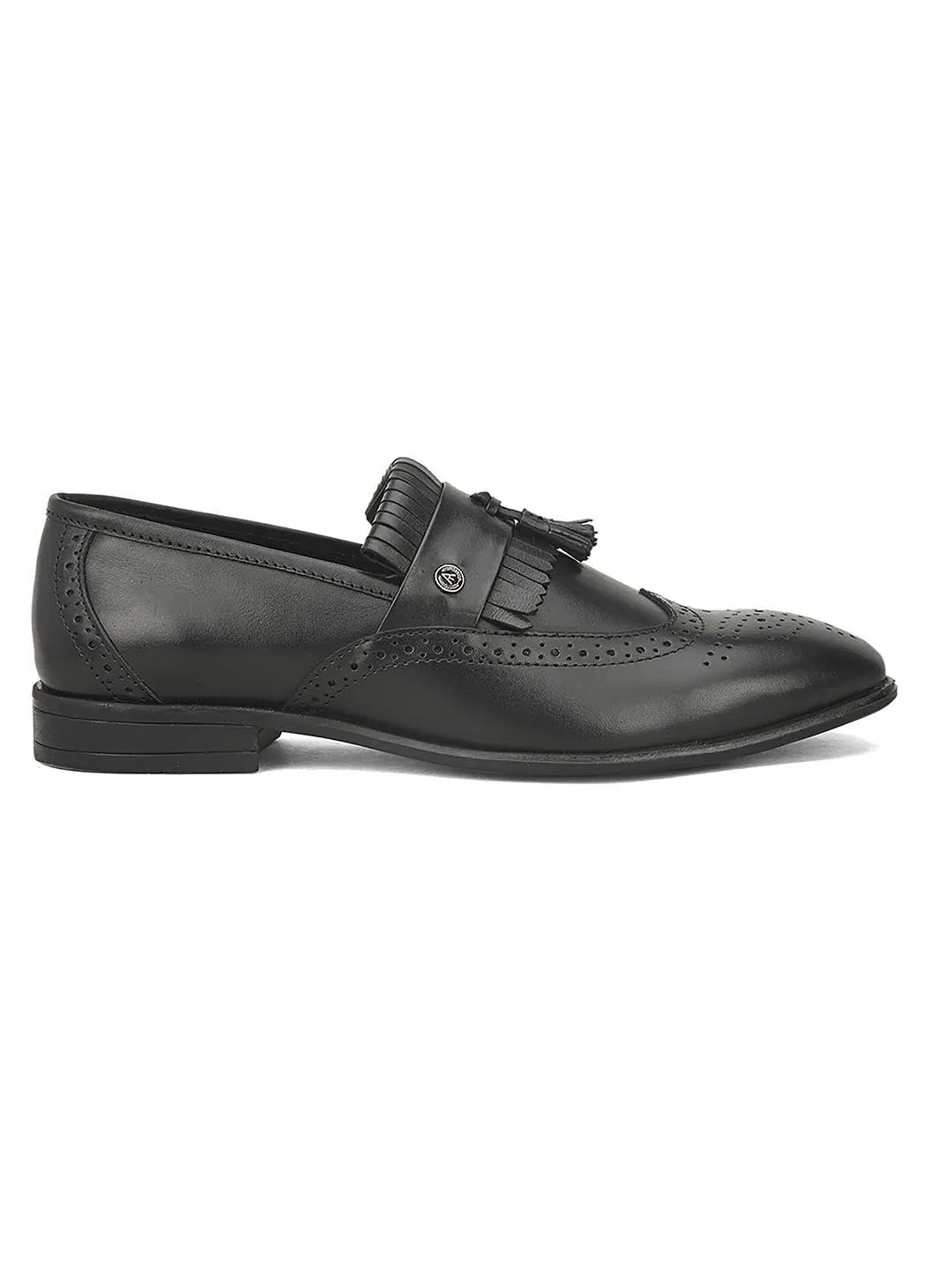 Genuine Leather Black Fancy Party/ Dress Formal Slip On Shoes