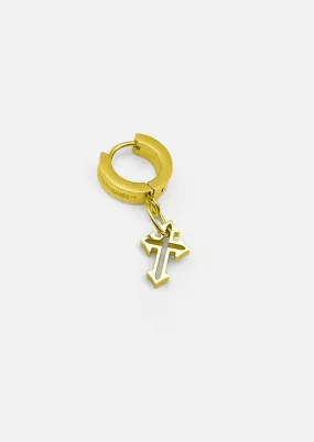 Invertible Cross Earring (Gold)