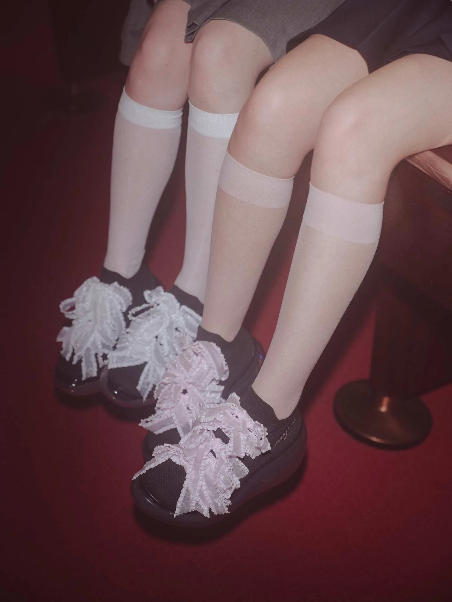 Logo Embroidery Ribbon Shoes / Black BlackPink