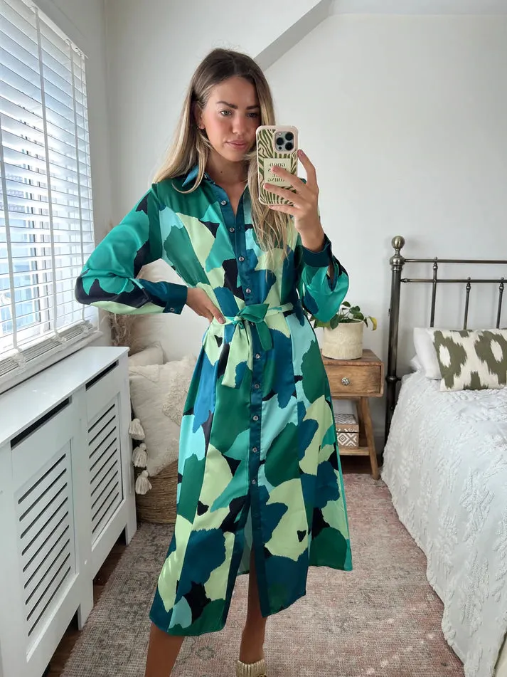 Love And Joy London Long Sleeve Midi Shirt Dress