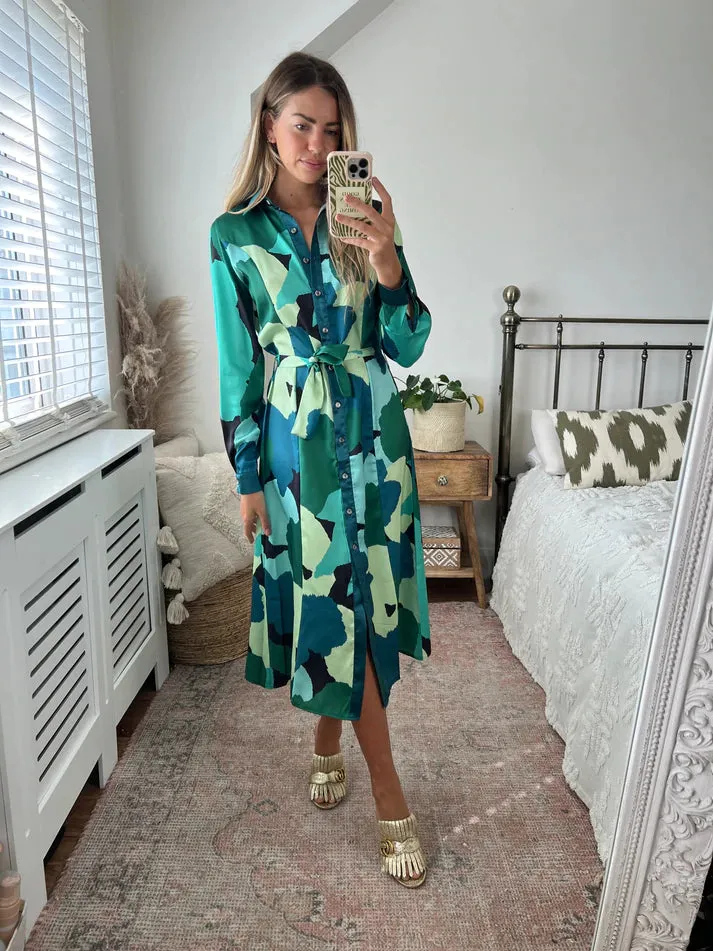 Love And Joy London Long Sleeve Midi Shirt Dress