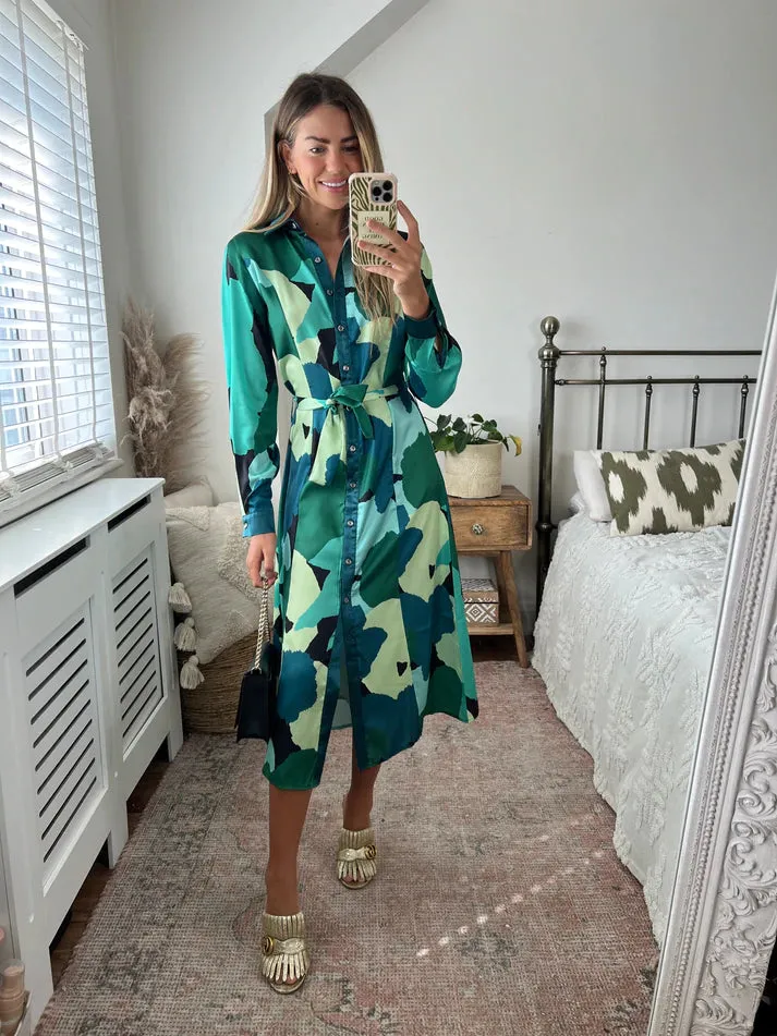 Love And Joy London Long Sleeve Midi Shirt Dress