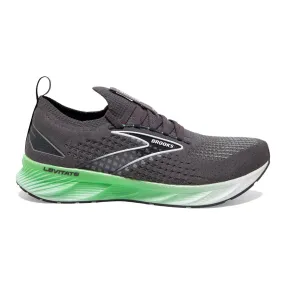 Men's Brooks Levitate StealthFit 6, Blackened Pearl/Green/White, 10.5 D Medium