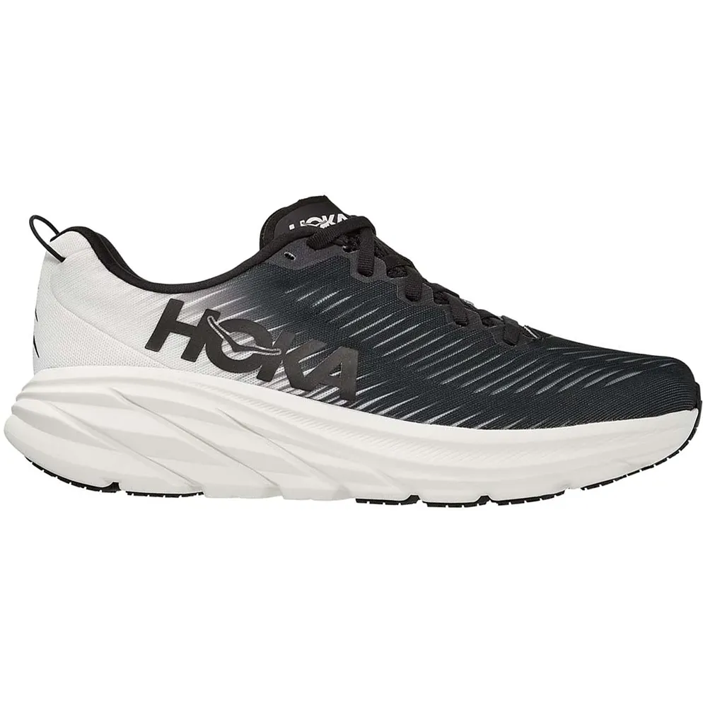 Men's Hoka One One Rincon 3, Black/White, 12 D Medium