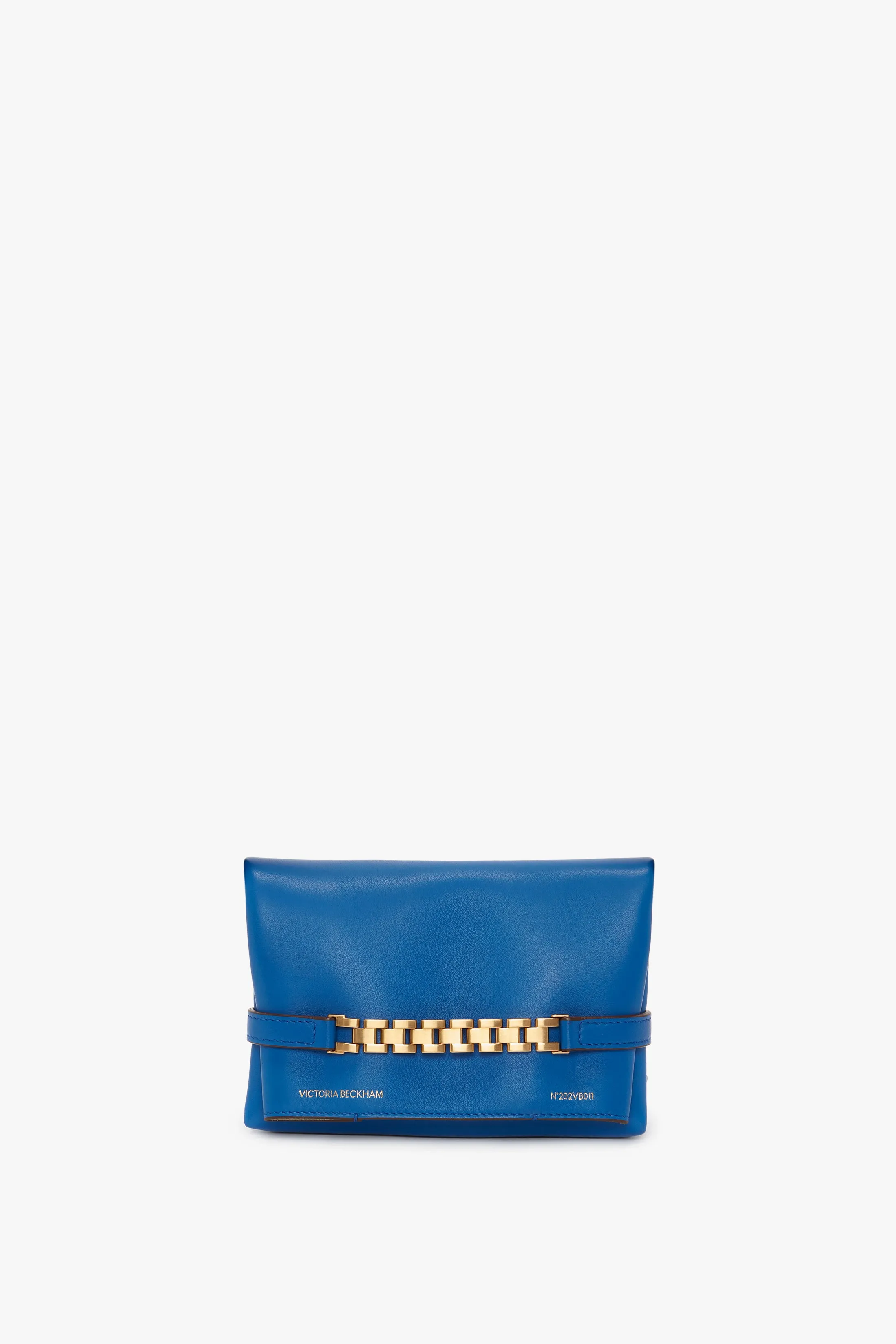 Mini Chain Pouch With Long Strap In Sapphire Blue