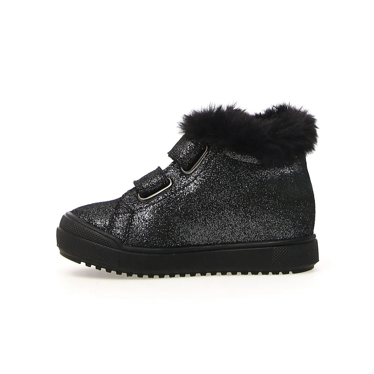 Naturino Girl's (Sizes 27-32) Dellen Black Glitter/Fur Lined Waterproof