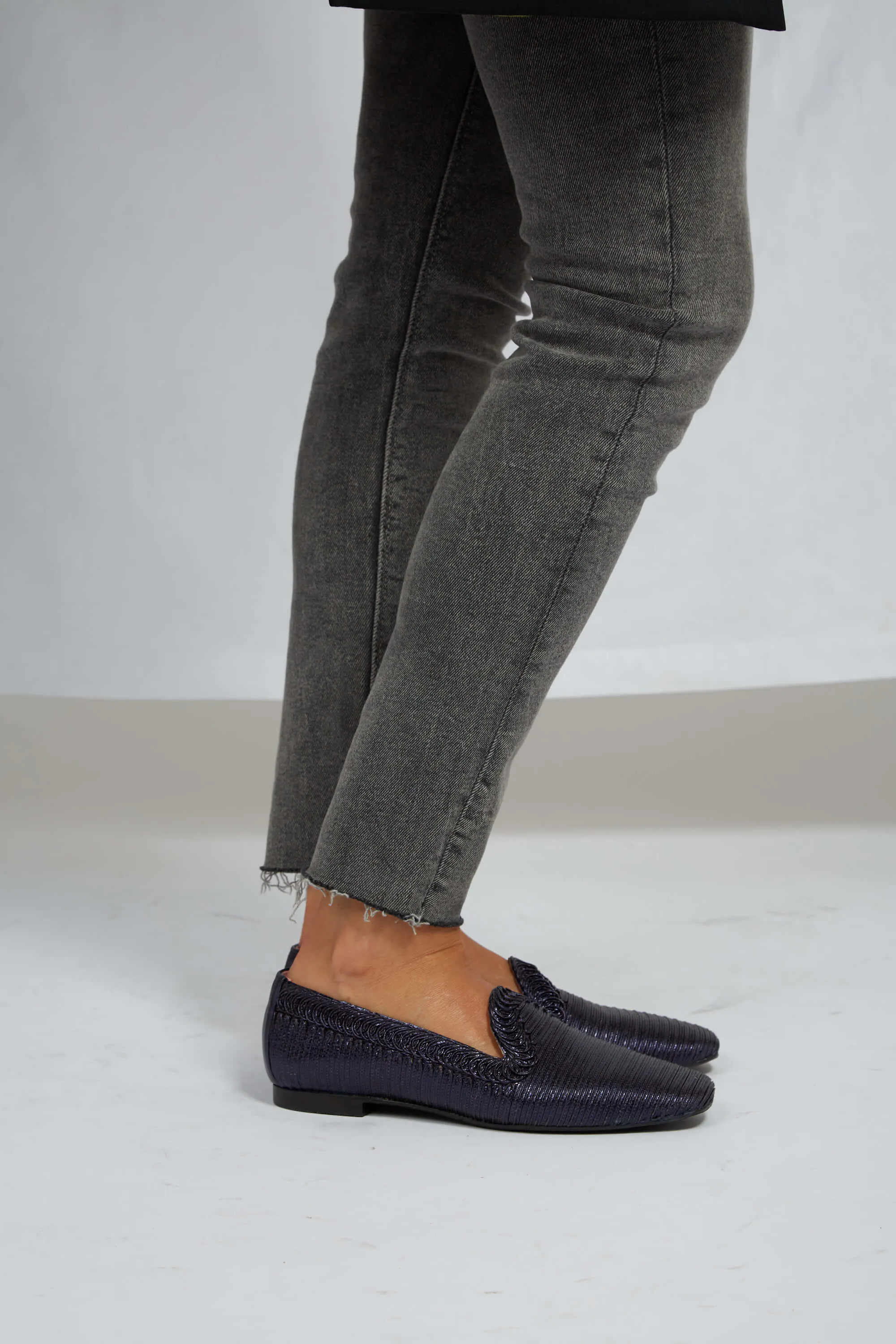 NY Metallic Vegan Loafers | Ocean Blue