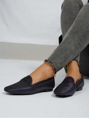 NY Metallic Vegan Loafers | Ocean Blue