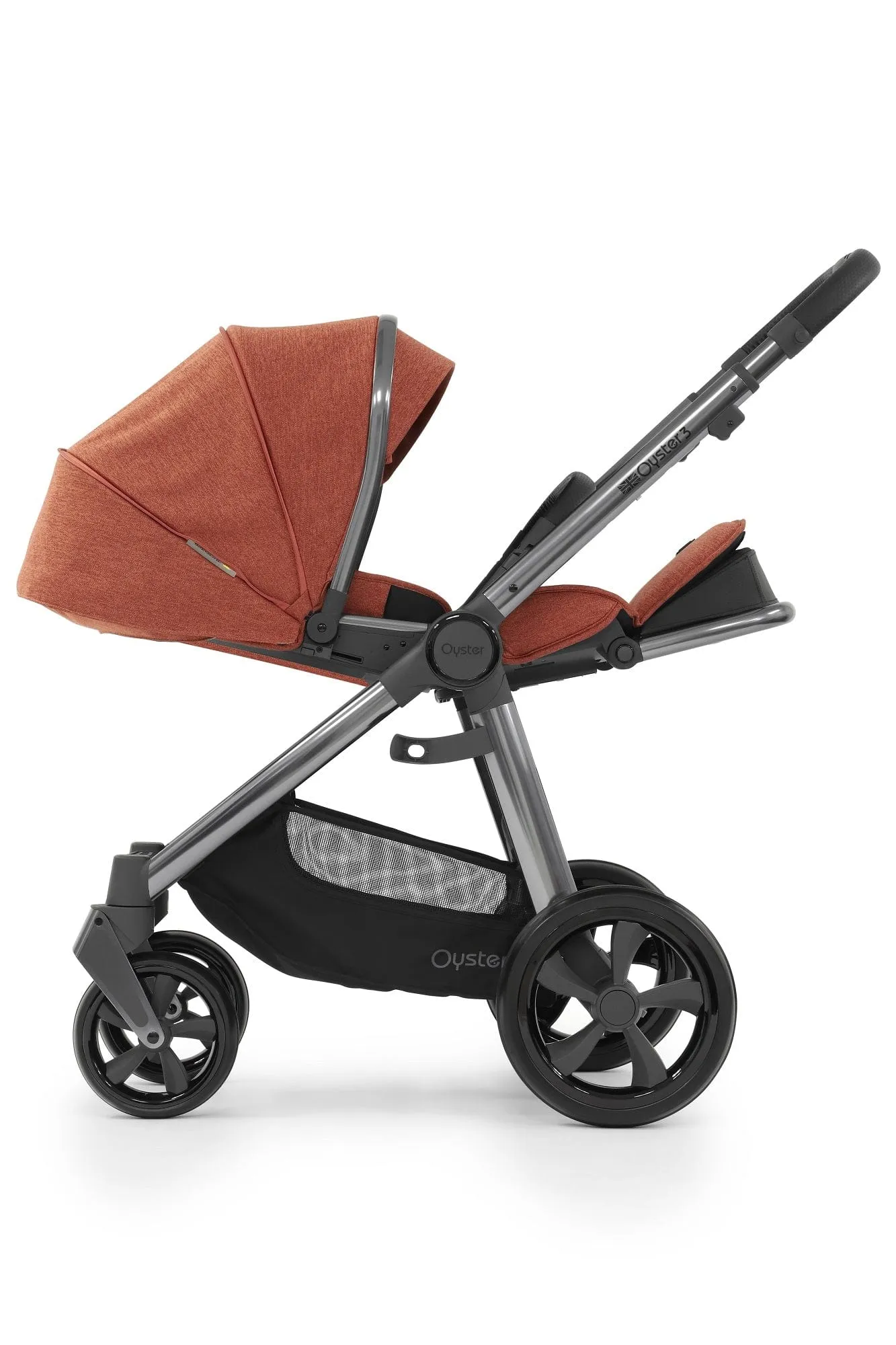 Oyster 3 Stroller Complete Bundle - Gun Metal / Ember