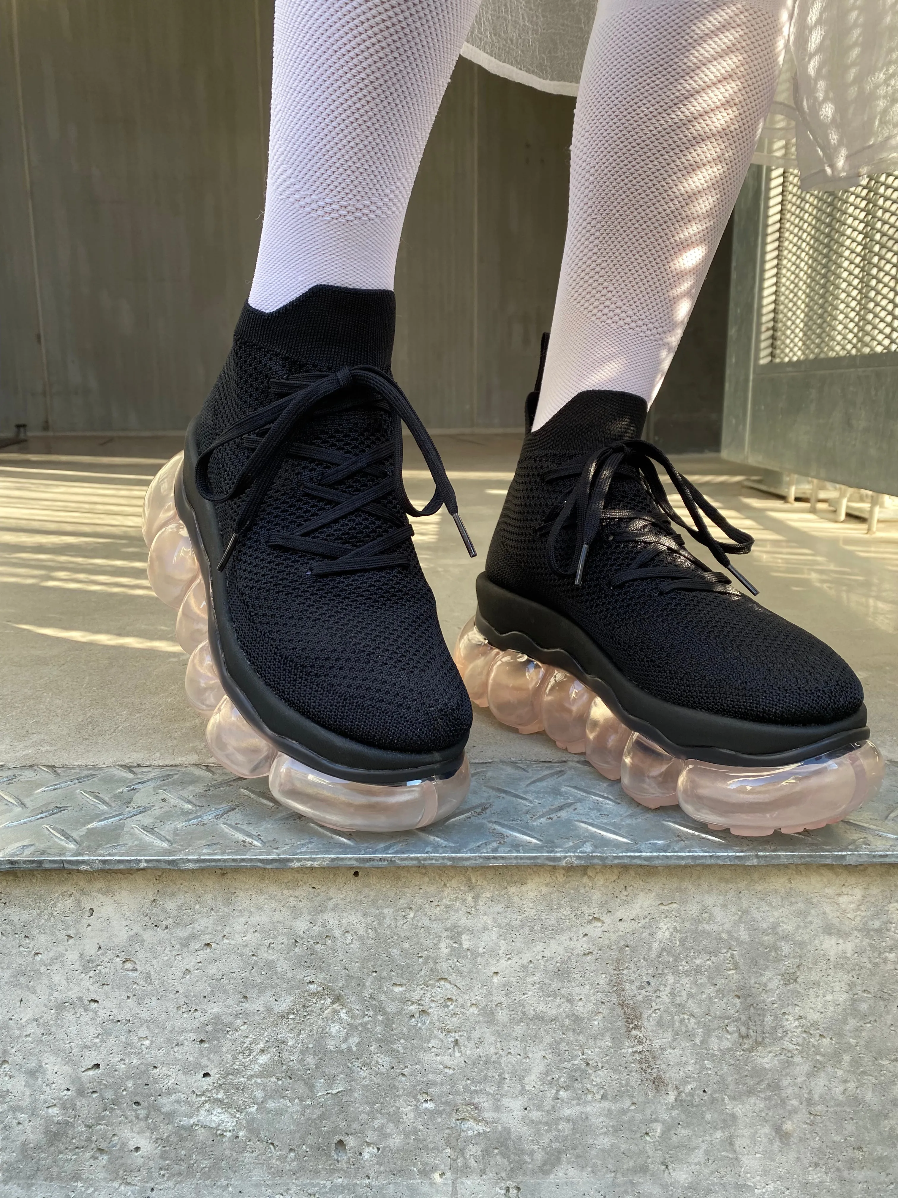 "Jewelry" High Shoes / Light Pink Black