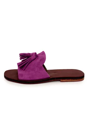 Tassel Sandal in Dusty Plum