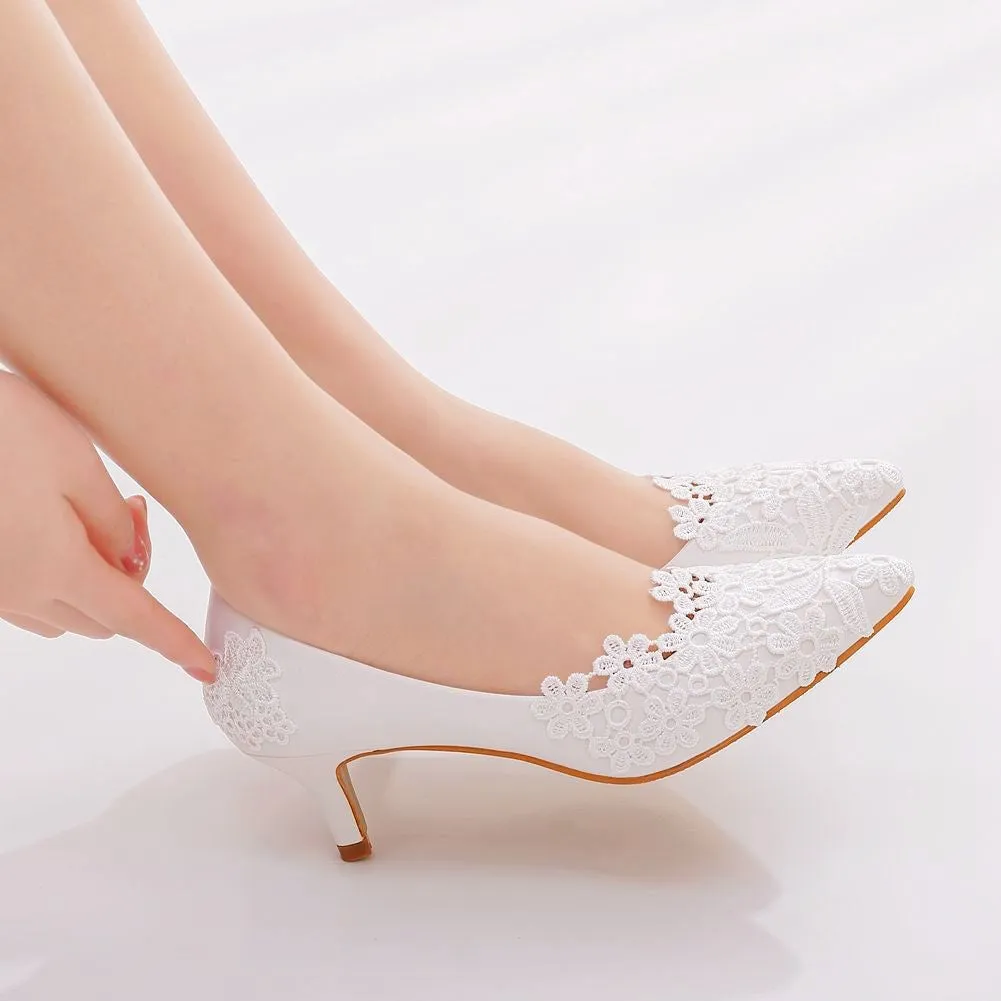 The Georgina Wedding Bridal Lace Heels