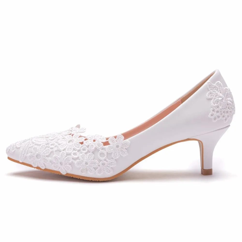 The Georgina Wedding Bridal Lace Heels