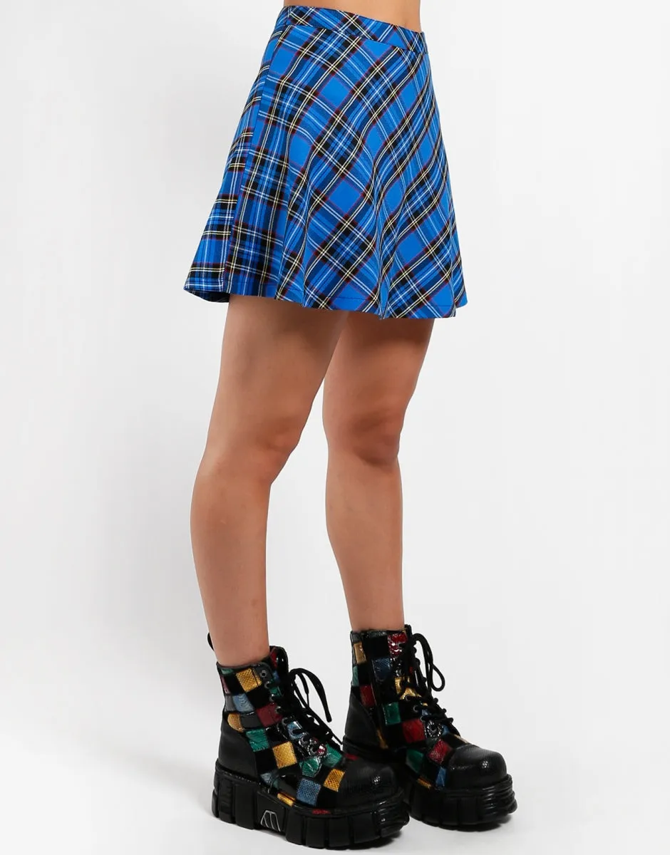 TRIPP NYC Turq Plaid Circle Skirt