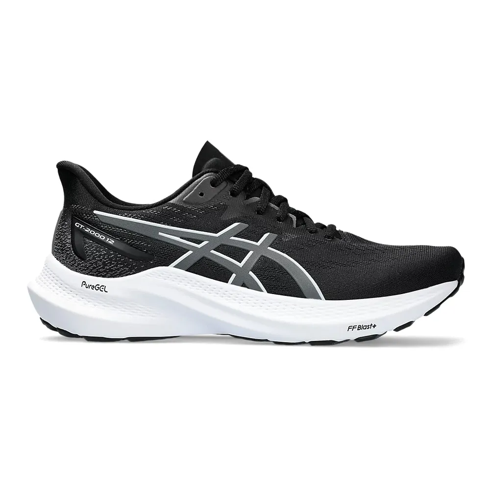 Women's Asics GT-2000 12, Black/Carrier Grey, 8.5 D Wide