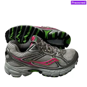 Women's Grid Cohesion TR7 Trail Running Grey/Green/Fuchsia Size 7M -Preowned