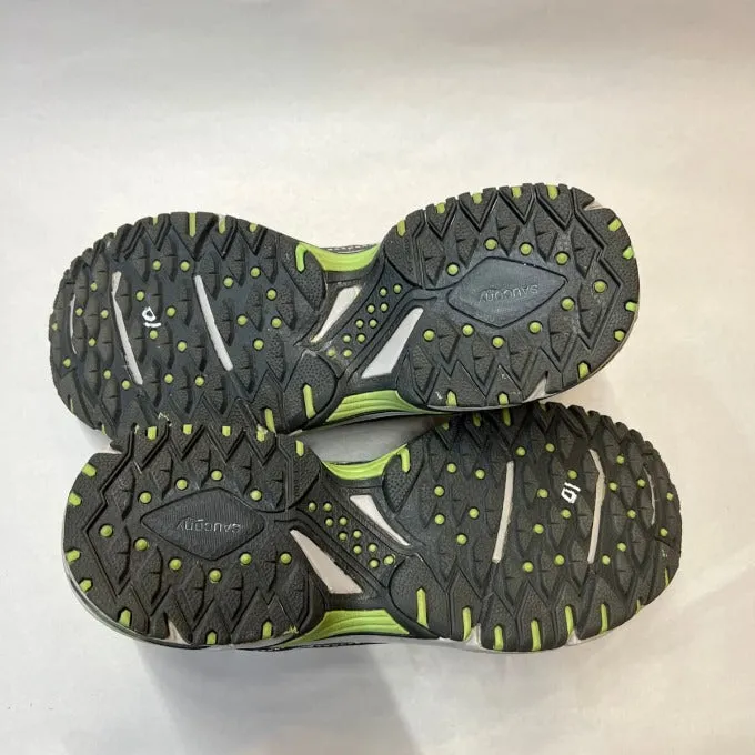 Women's Saucony Ridge TR-Original Trail Running Shoe - Gray/Green- Size 10M Preowned