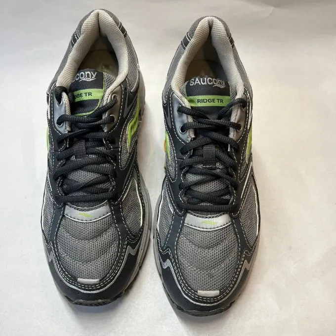 Women's Saucony Ridge TR-Original Trail Running Shoe - Gray/Green- Size 10M Preowned